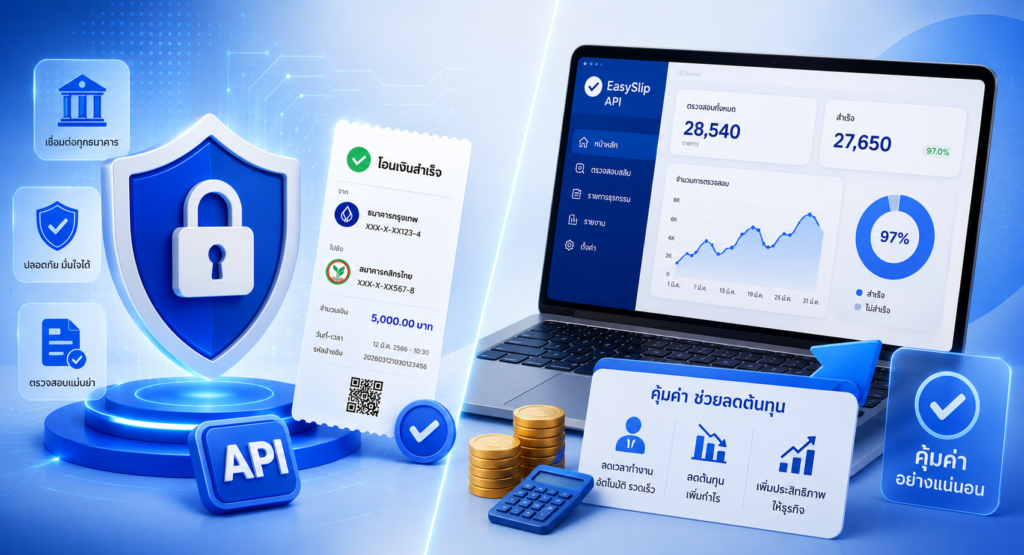 ตรวจสอบสลิปผ่าน API ปลอดภัยไหม และ EasySlip API คุ้มค่าหรือไม่