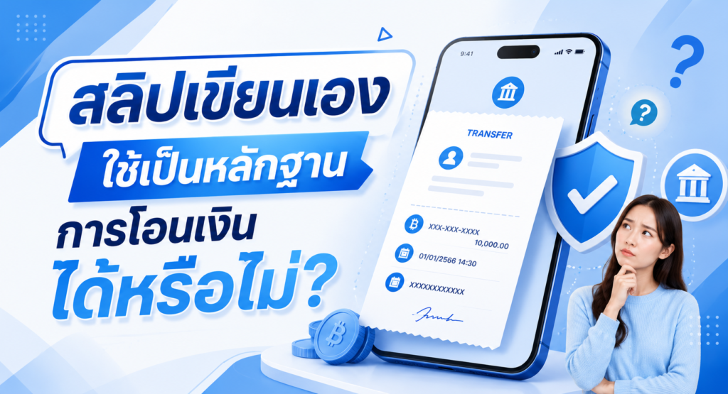 สลิปโอนเงินเขียนเอง ใช้เป็นหลักฐานการโอนเงินได้หรือไม่?