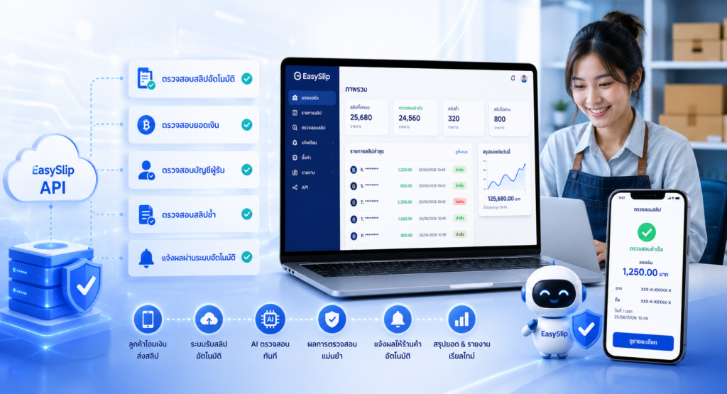 EasySlip API ตัวช่วยตรวจสอบสลิปอัตโนมัติสำหรับธุรกิจ