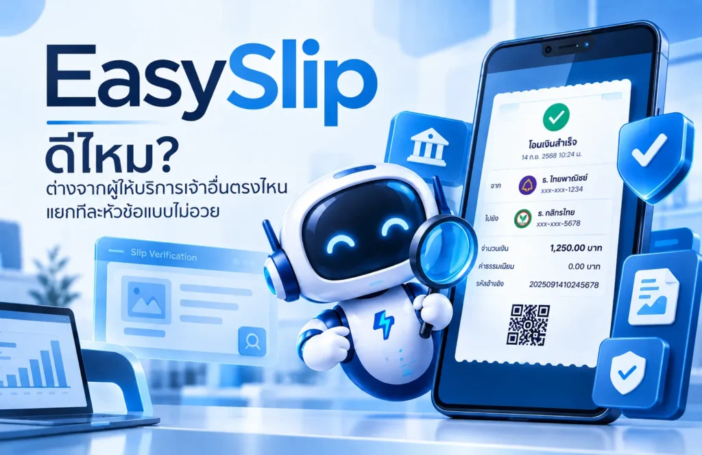 EasySlip ดีไหม? ต่างจากผู้ให้บริการเจ้าอื่นตรงไหน แยกทีละหัวข้อแบบไม่อวย