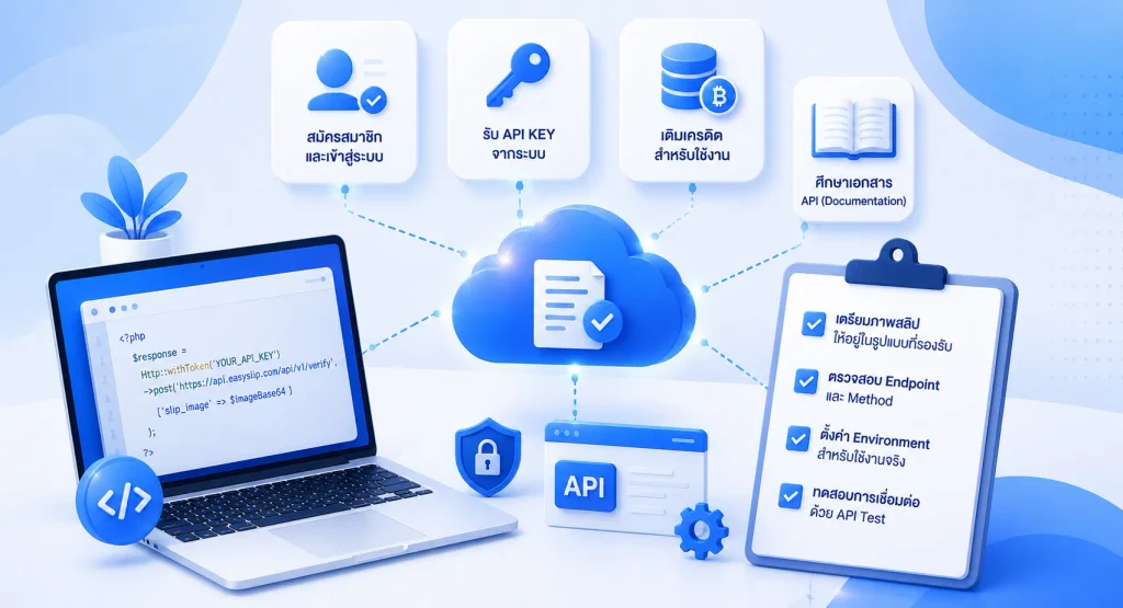 ก่อนเชื่อม EasySlip API ต้องเตรียมอะไรบ้าง?
