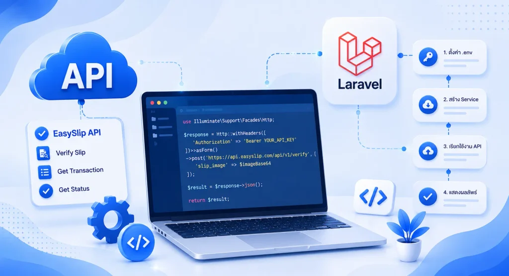เชื่อม API ตรวจสอบสลิป PHP และ Laravel