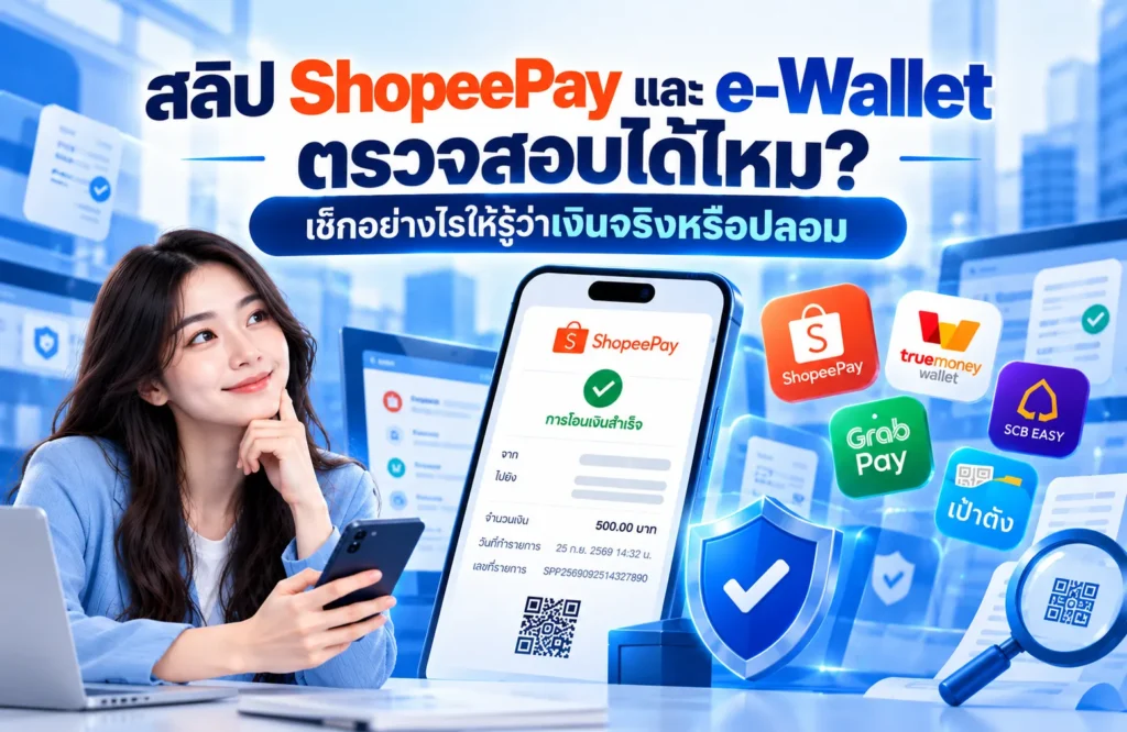 สลิป ShopeePay ตรวจได้ไหม? วิธีเช็กสลิป e-Wallet ปลอม-จริง