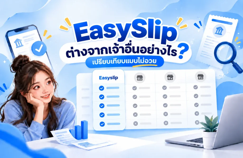 EasySlip ต่างจากผู้ให้บริการเจ้าอื่นตรงไหน เปรียบเทียบทีละหัวข้อแบบไม่อวย