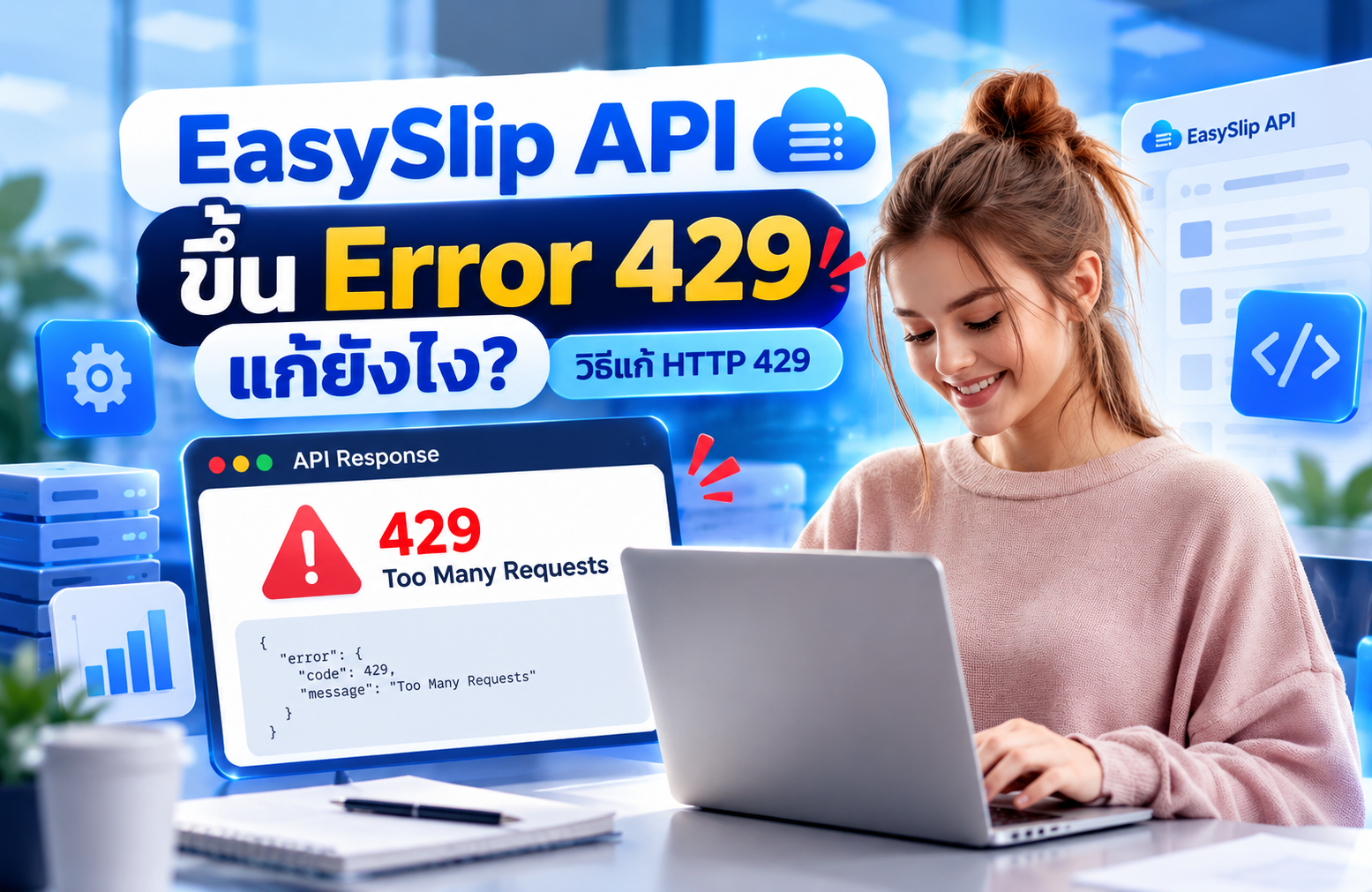 EasySlip API ขึ้น Error 429 วิธีแก้ Rate Limit และ Too Many Requests