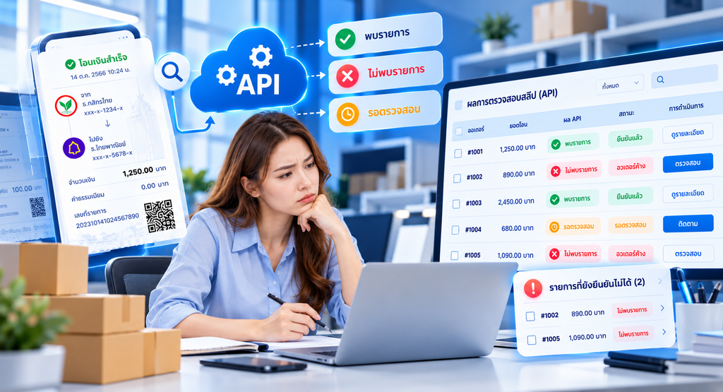  API ตรวจสลิปไม่พบรายการ อย่าเพิ่งรีบสรุปว่าเป็นสลิปปลอม