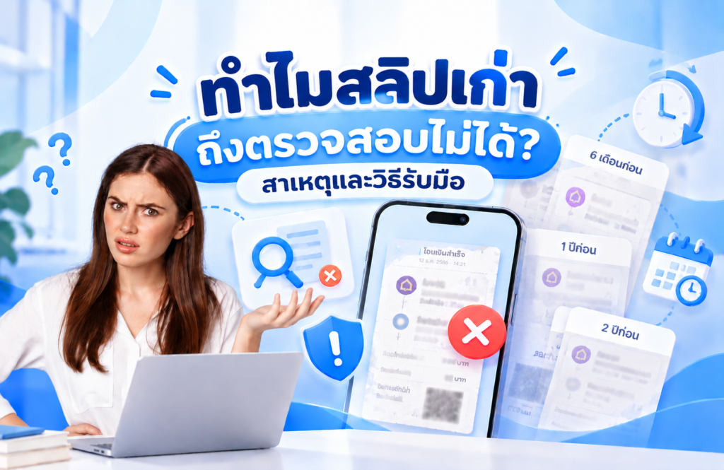 ทำไมสลิปเก่าถึงตรวจสอบไม่ได้? วิธีแก้ด้วยตรวจสอบสลิป API
