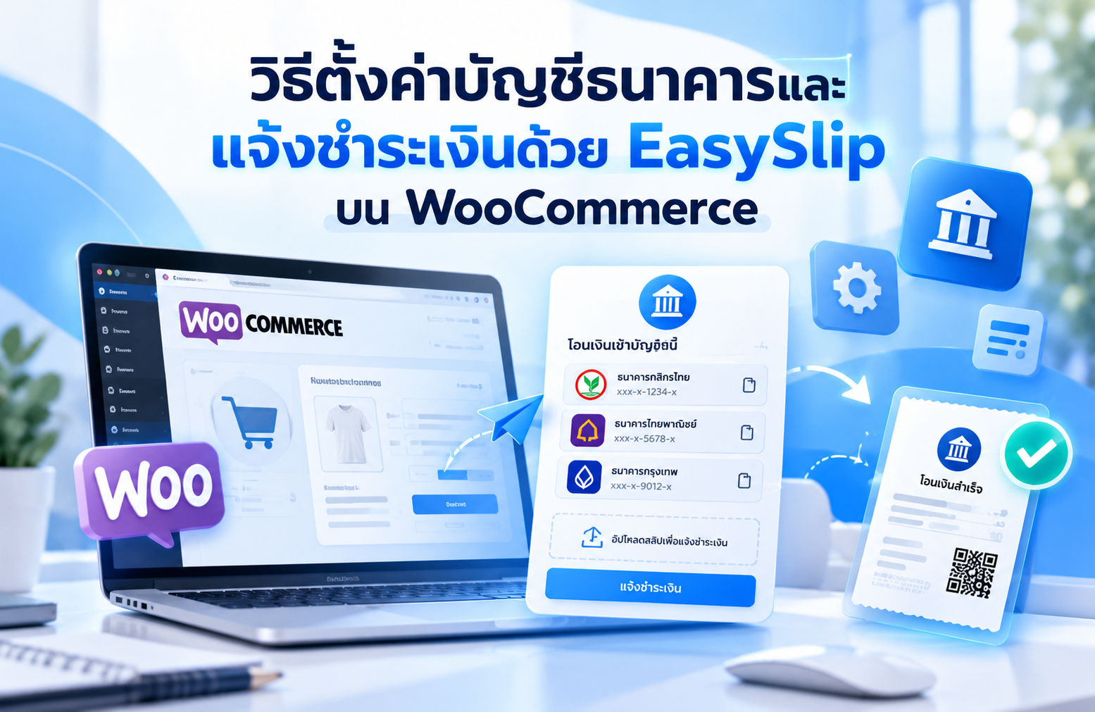 วิธีตั้งค่าบัญชีธนาคารและระบบแจ้งชำระเงินด้วย EasySlip บน WooCommerce